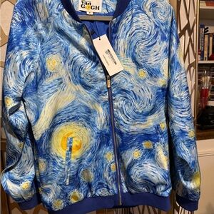 Van Gogh Starry Night Bomber Jacket From Immersive Exhibit. Size medium